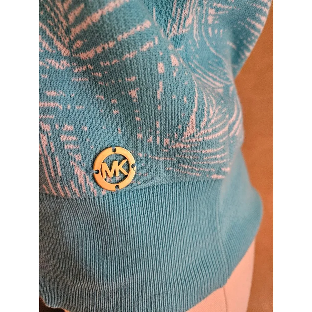 NWT Michael Kors Short Sleeve Blue Sweater-Small